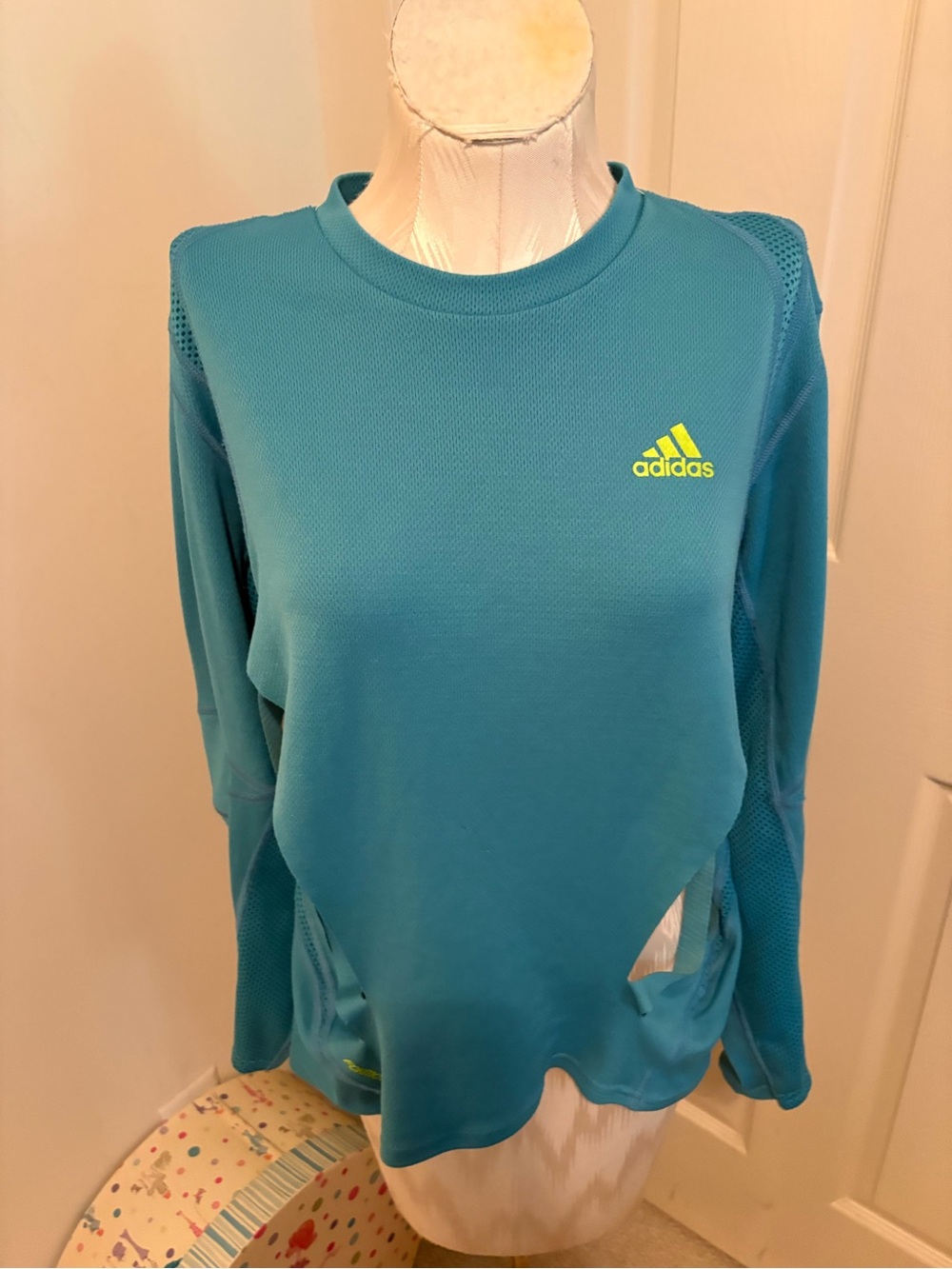 adidas Women's Teal /aqua Performance Long-Sleeve Sweater medium